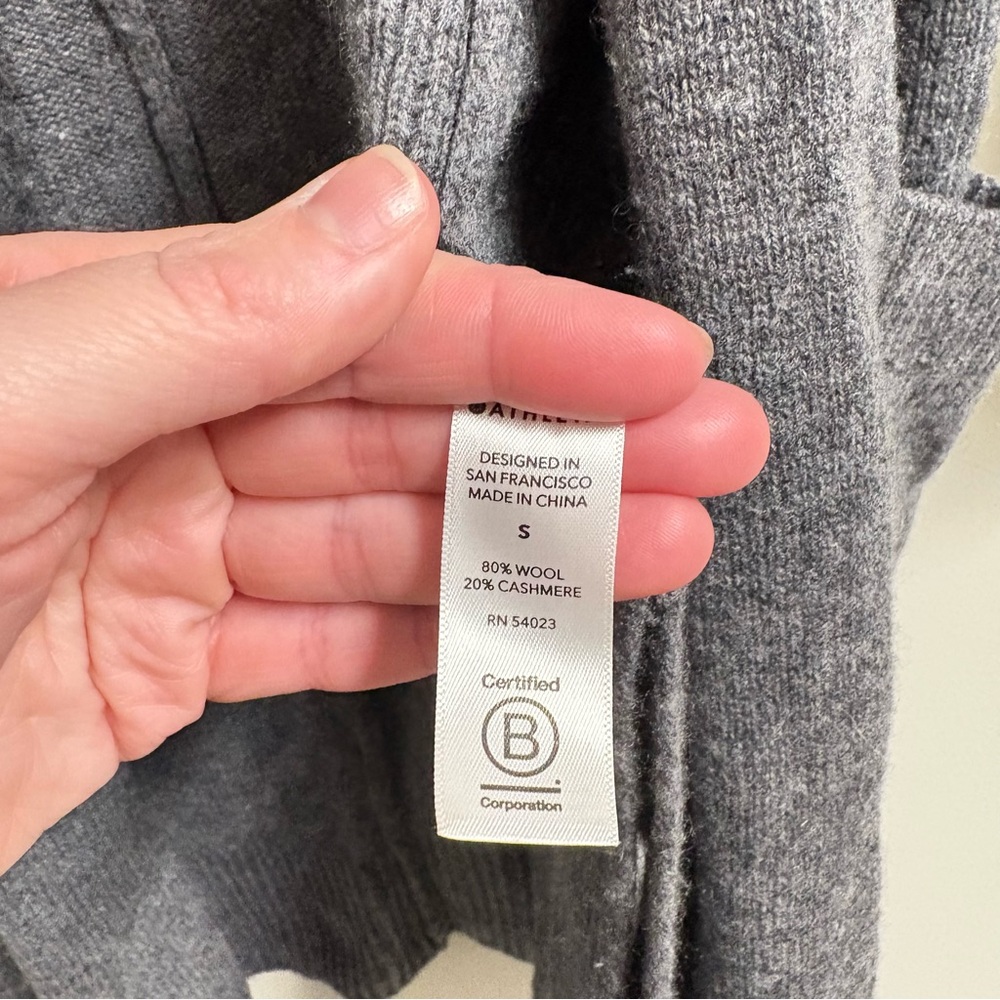 Athleta Spirit Cashmere Wool Cardigan Open Front Long Line in Gray Womens S - Picture 6 of 8